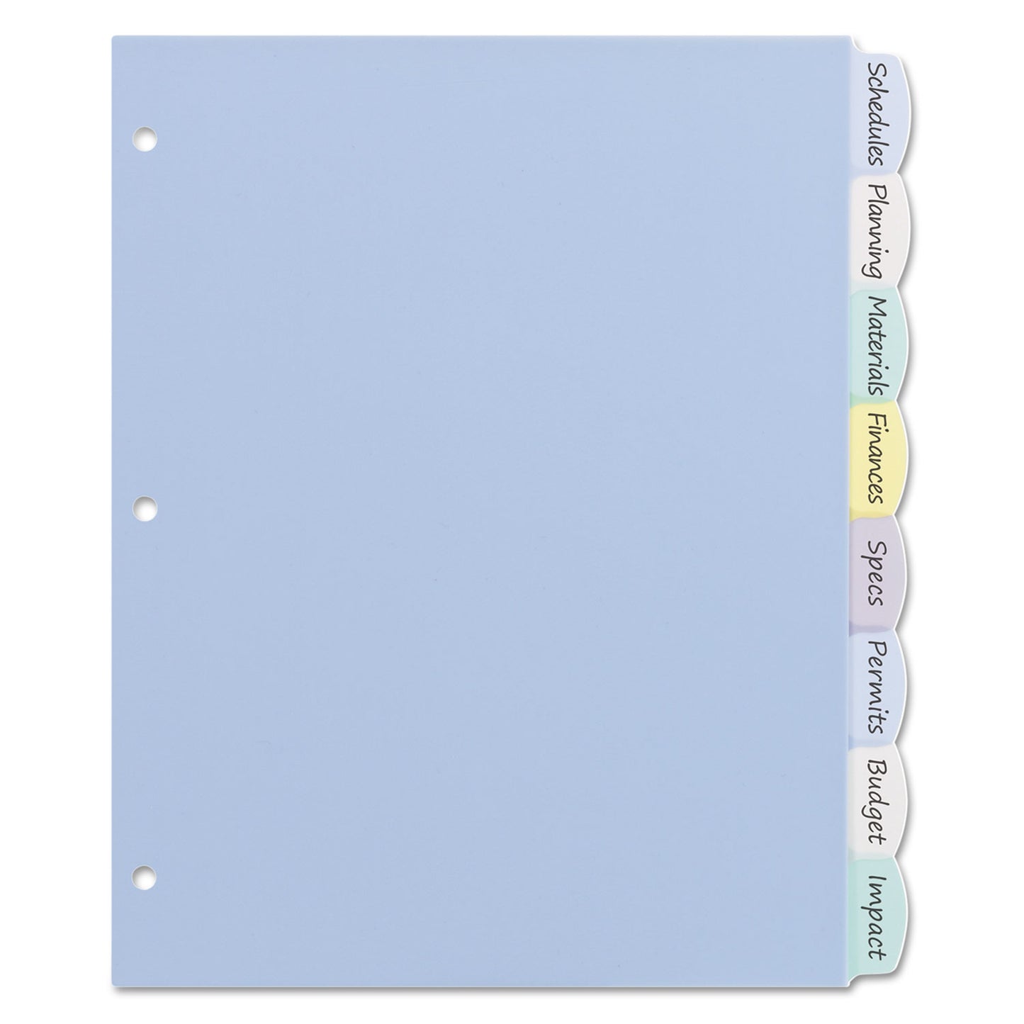 Avery Write and Erase Big Tab Durable Plastic Dividers, 3-Hole Punched, 8-Tab, 11 x 8.5, Assorted, 1 Set (16171)