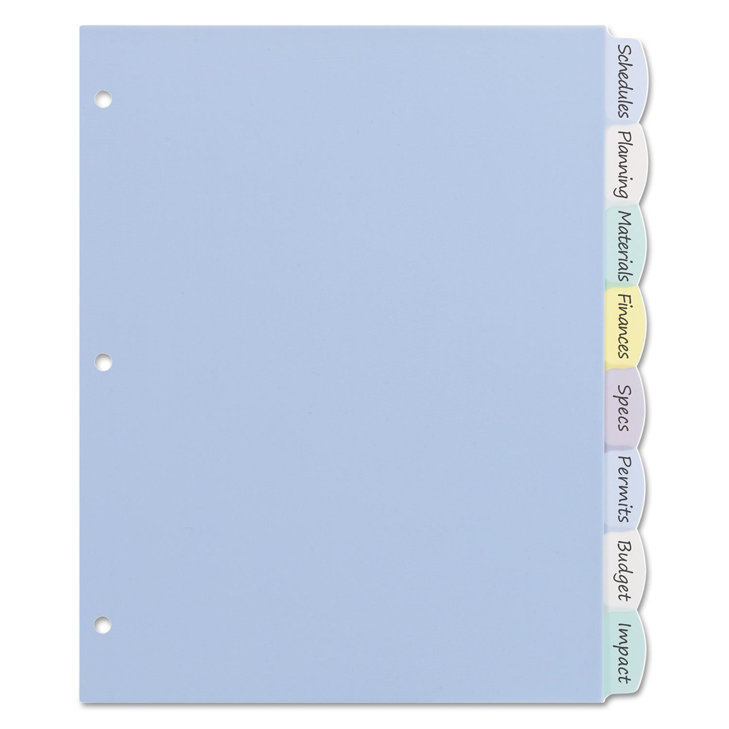 Avery Write and Erase Big Tab Durable Plastic Dividers, 3-Hole Punched, 8-Tab, 11 x 8.5, Assorted, 1 Set (16171)