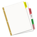 Avery Write and Erase Big Tab Paper Dividers, 5-Tab, 11 x 8.5, White, Assorted Tabs, 1 Set (23076)