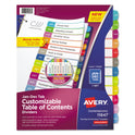 Avery Customizable TOC Ready Index Multicolor Tab Dividers, 12-Tab, Jan. to Dec., 11 x 8.5, White, Contemporary Color Tabs, 1 Set (11847)