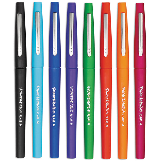 Paper Mate Point Guard Flair Felt Tip Porous Point Pen, Stick, Bold 1.4 mm, Assorted Ink and Barrel Colors, 48/Pack (4651)