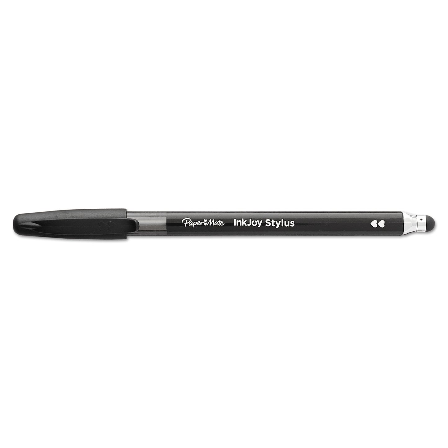 Paper Mate InkJoy 100 Ballpoint Pen/Stylus, Stick, Medium 1 mm, Black Ink, Black Barrel, Dozen (1951348)