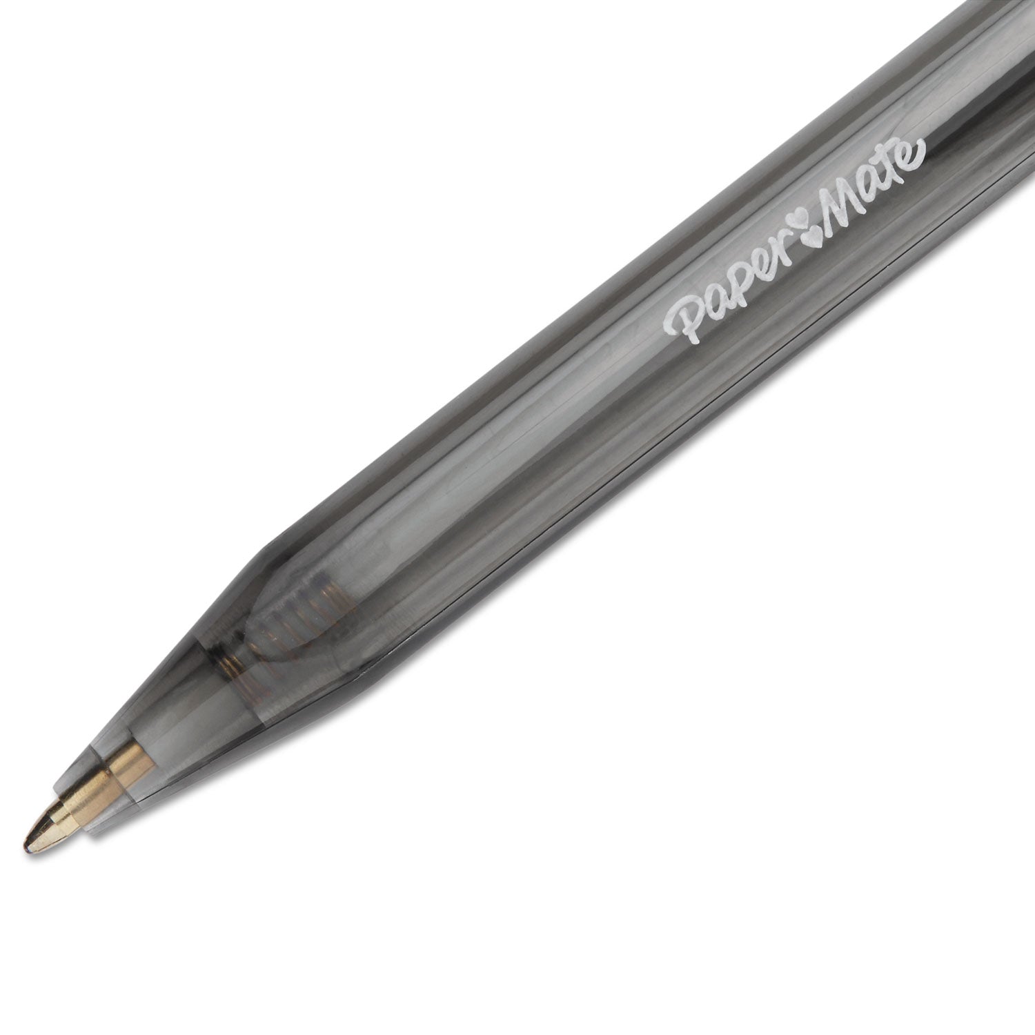 Paper Mate InkJoy 100 RT Ballpoint Pen, Retractable, Medium 1 mm, Black Ink, Smoke/Black Barrel, 20/Pack (1951395)