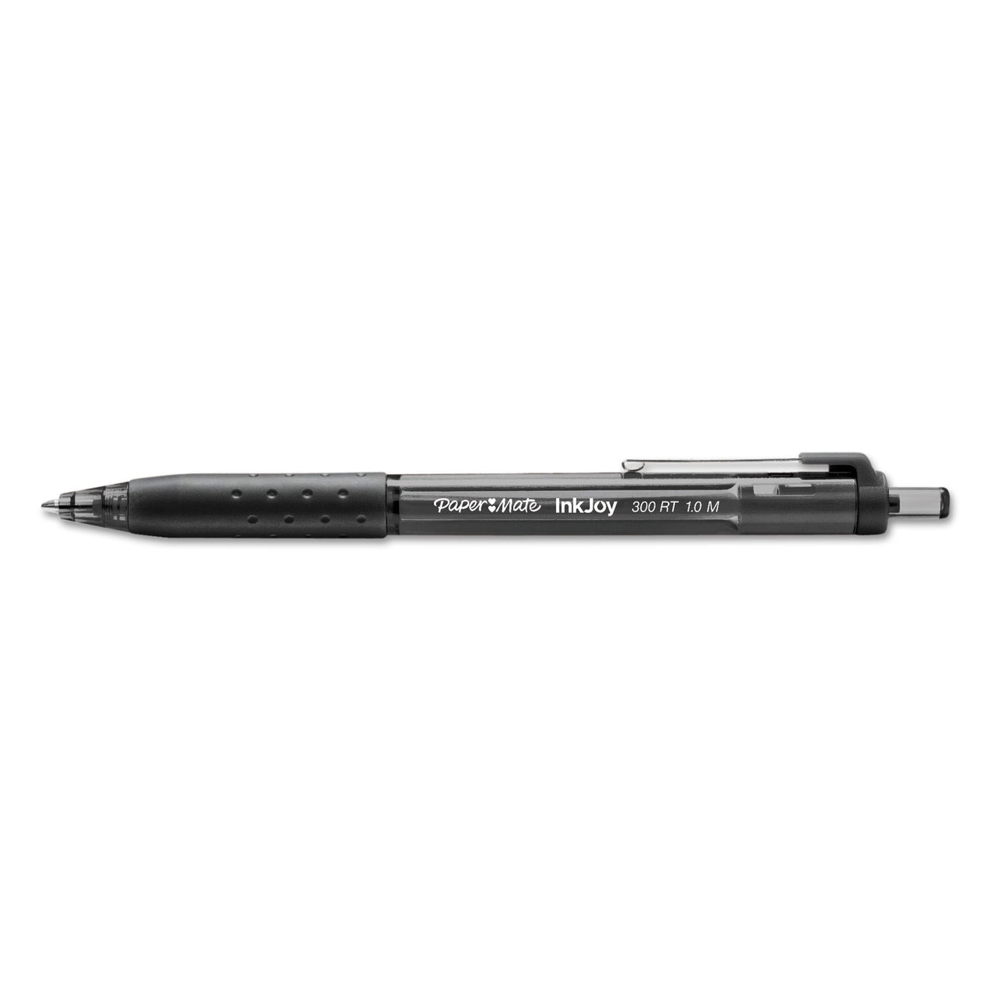 Paper Mate InkJoy 300 RT Ballpoint Pen, Refillable, Retractable, Medium 1 mm, Black Ink, Black Barrel, 24/Pack (1945925)