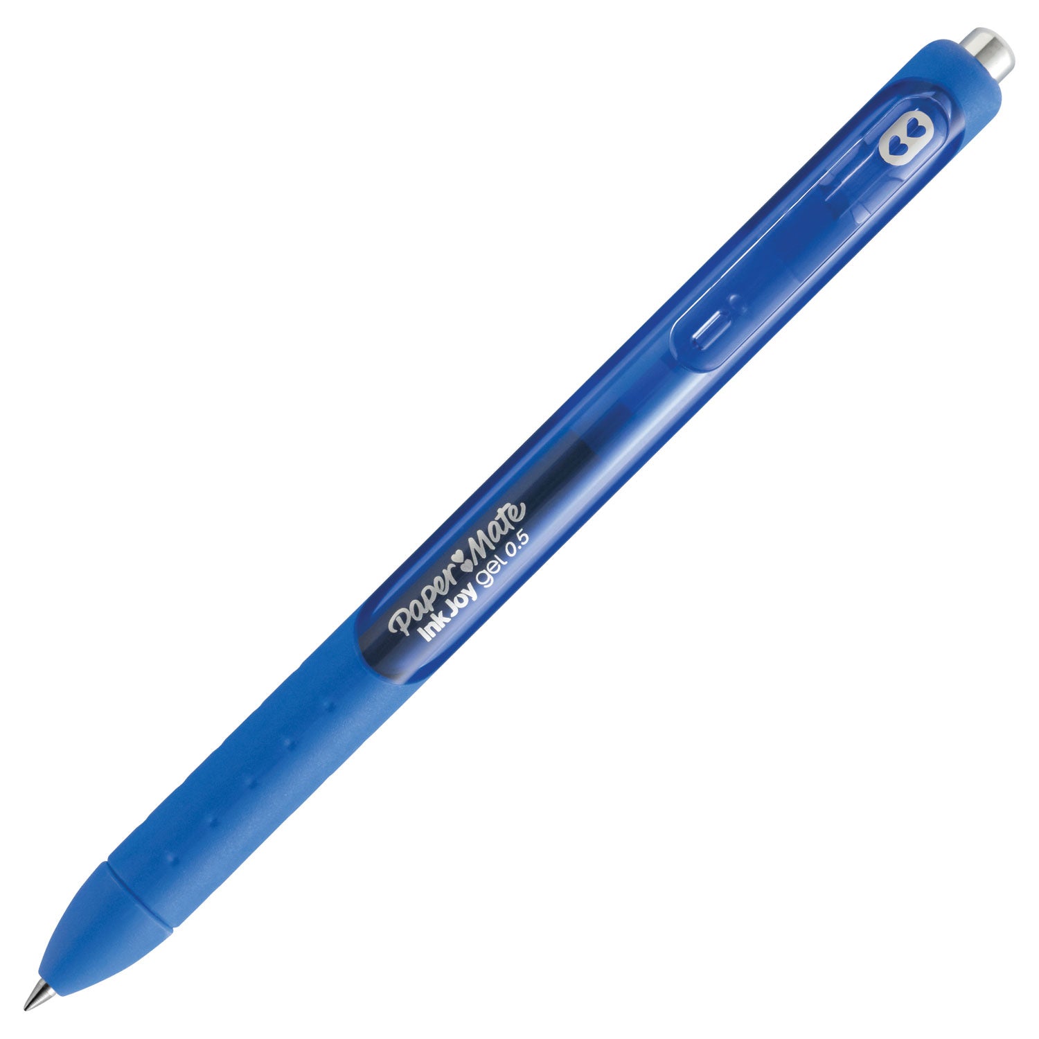 Paper Mate InkJoy Gel Pen, Retractable, Fine 0.5 mm, Blue Ink, Blue Barrel, Dozen (1951722)