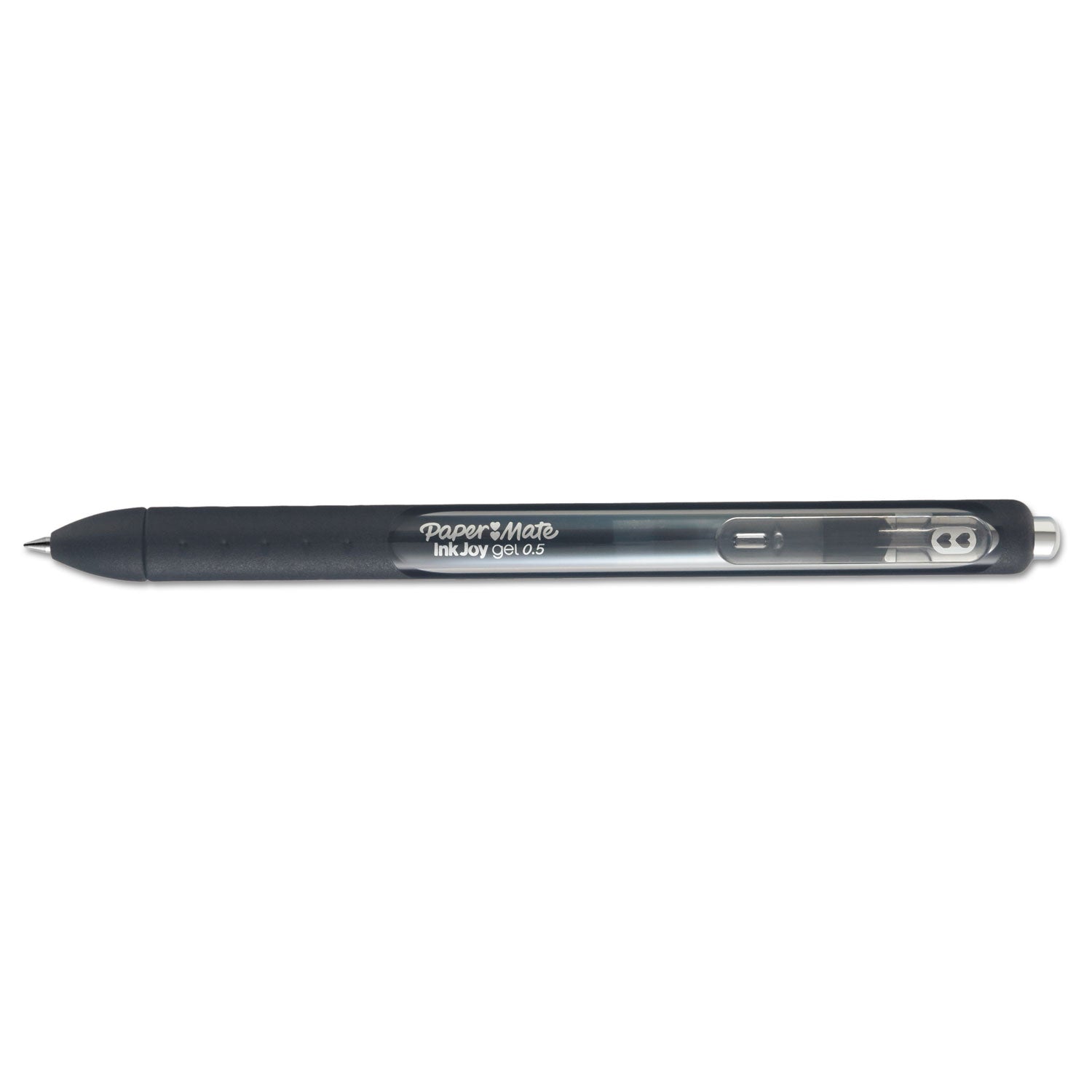 Paper Mate InkJoy Gel Pen, Retractable, Fine 0.5 mm, Black Ink, Black Barrel, Dozen (1951720)