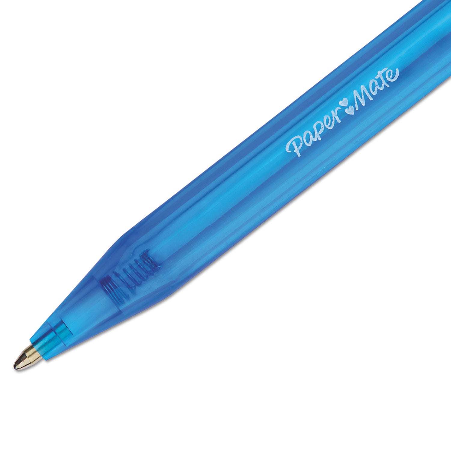 Paper Mate InkJoy 100 RT Ballpoint Pen, Retractable, Medium 1 mm, Blue Ink, Translucent Blue Barrel, Dozen (1951253)