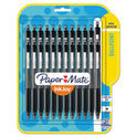 Paper Mate InkJoy 300 RT Ballpoint Pen, Refillable, Retractable, Medium 1 mm, Black Ink, Black Barrel, 24/Pack (1945925)