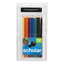 Prismacolor Scholar Colored Pencil Set, 3 mm, 2B, Assorted Lead and Barrel Colors, Dozen (92804)