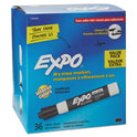 EXPO Low-Odor Dry-Erase Marker Value Pack, Broad Chisel Tip, Black, 36/Box (1920940)