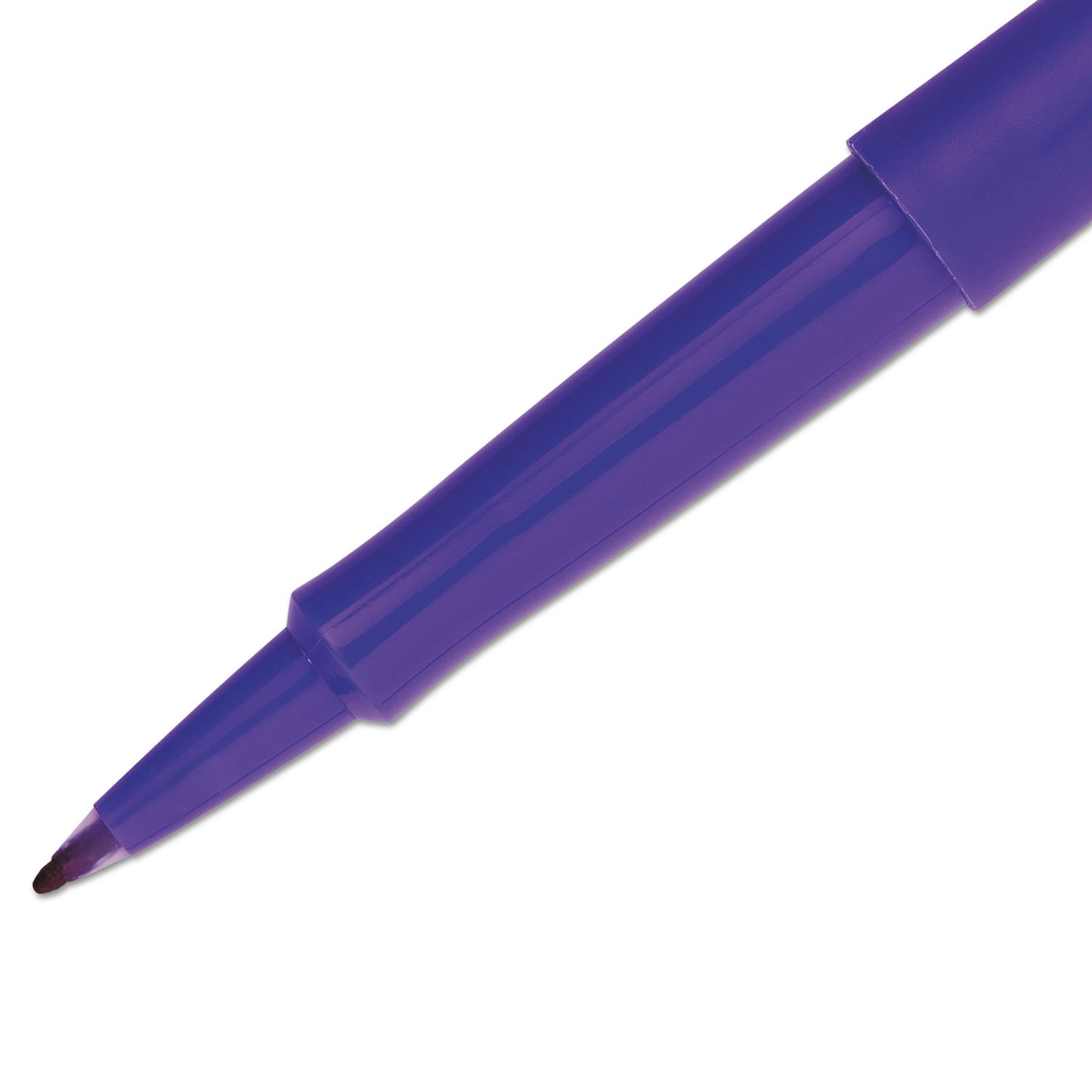 Paper Mate Point Guard Flair Felt Tip Porous Point Pen, Stick, Medium 0.7 mm, Purple Ink, Purple Barrel, Dozen (8450152)