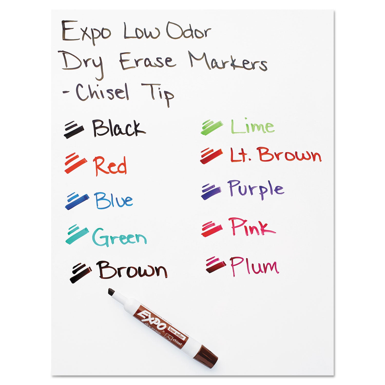 EXPO Low-Odor Dry-Erase Marker Value Pack, Broad Chisel Tip, Black, 36/Box (1920940)