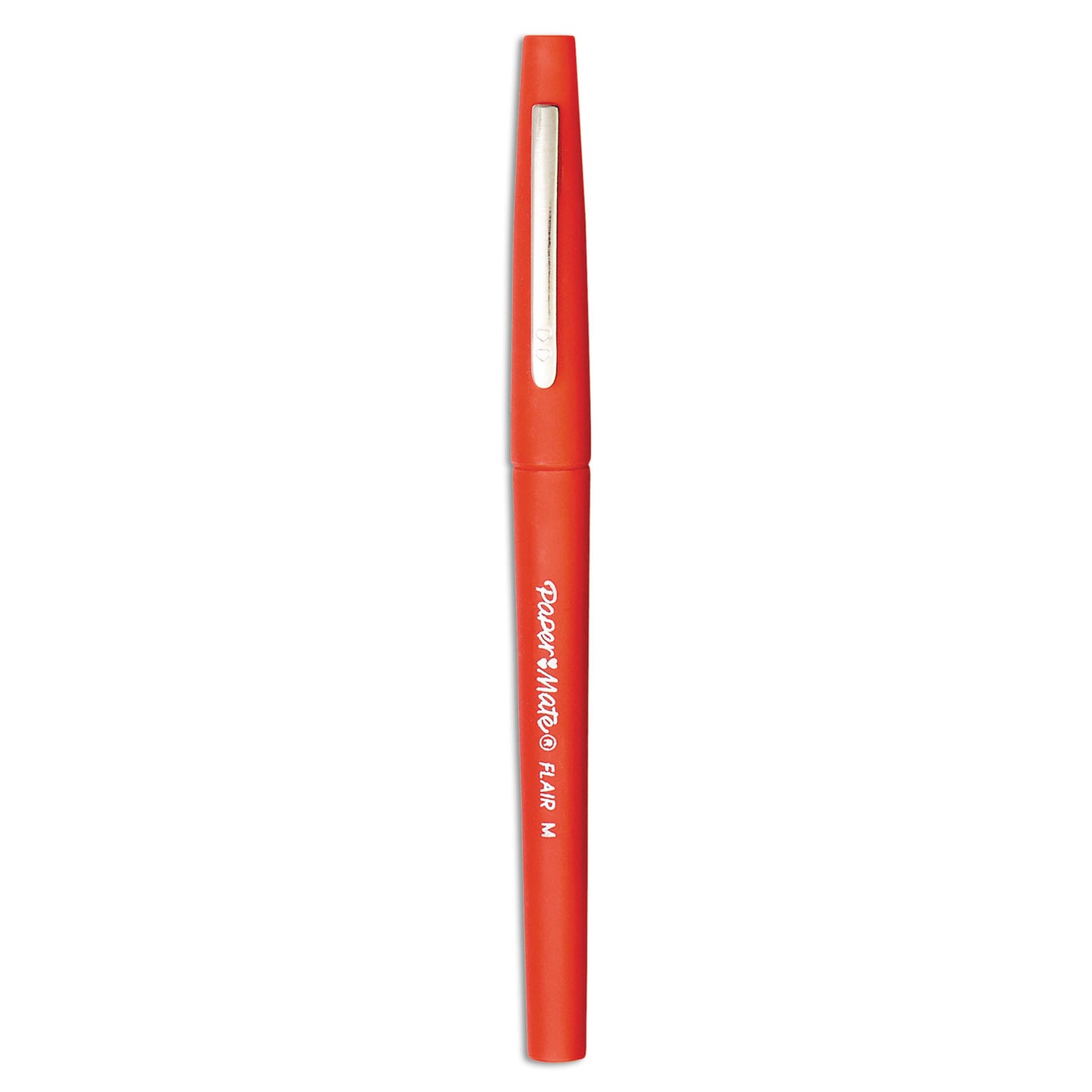 Paper Mate Point Guard Flair Felt Tip Porous Point Pen, Stick, Medium 0.7 mm, Red Ink, Red Barrel, Dozen (8420152)