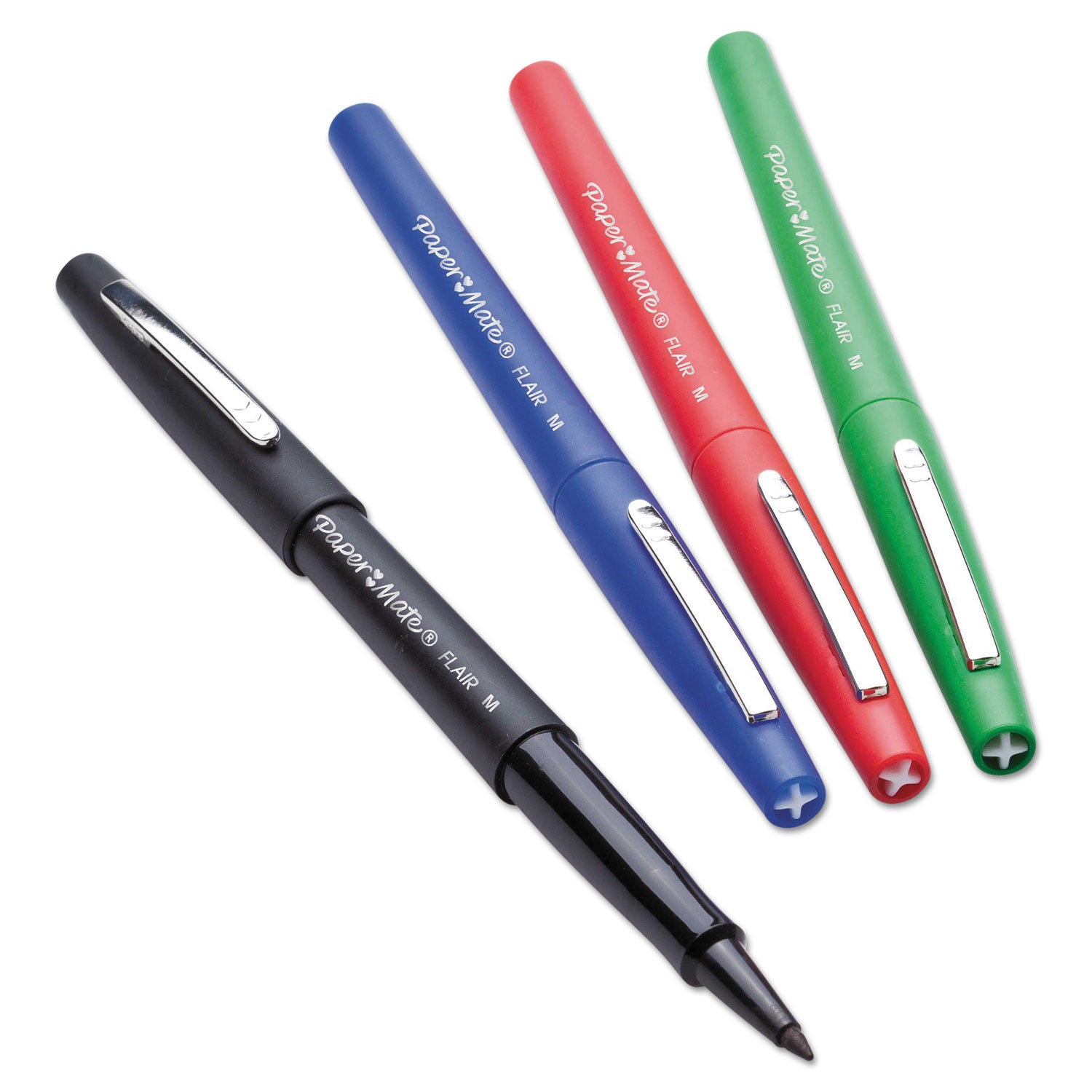 Paper Mate Point Guard Flair Felt Tip Porous Point Pen, Stick, Bold 1.4 mm, Assorted Ink and Barrel Colors, 48/Pack (4651)