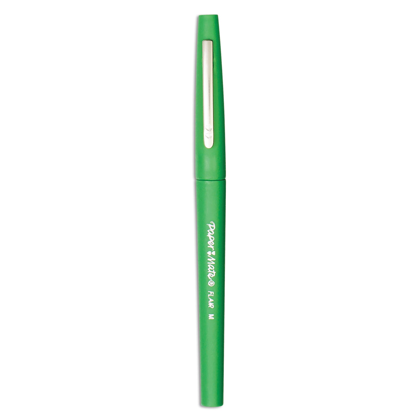 Paper Mate Point Guard Flair Felt Tip Porous Point Pen, Stick, Medium 0.7 mm, Green Ink, Green Barrel, Dozen (8440152)