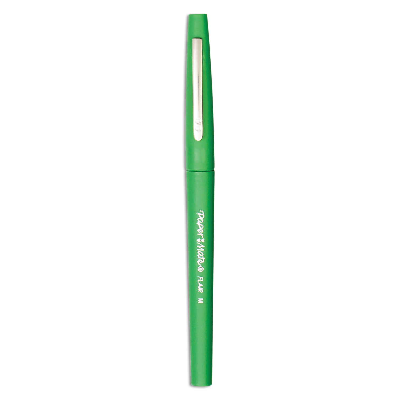 Paper Mate Point Guard Flair Felt Tip Porous Point Pen, Stick, Medium 0.7 mm, Green Ink, Green Barrel, Dozen (8440152)