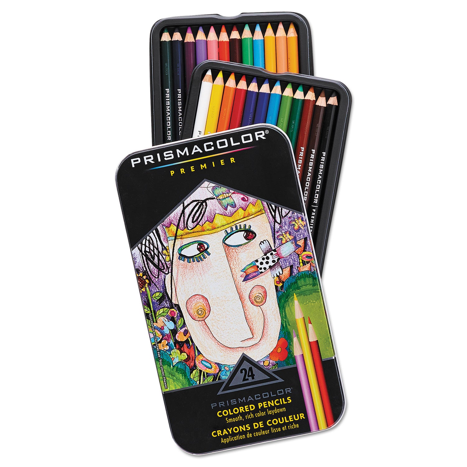 Prismacolor Premier Colored Pencil, 3 mm, 2B, Assorted Lead and Barrel Colors, 24/Pack (3597THT)