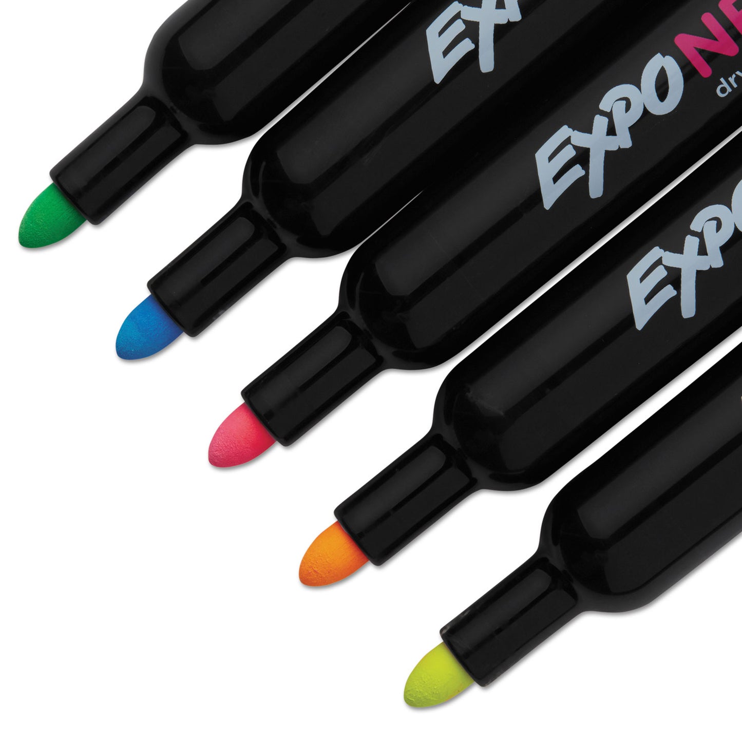 EXPO Neon Windows Dry Erase Marker, Broad Bullet Tip, Assorted Colors, 5/Pack (1752226)