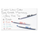 EXPO Low-Odor Dry-Erase Marker, Extra-Fine Bullet Tip, Assorted Colors, 4/Pack (1871133)