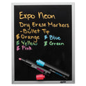 EXPO Neon Windows Dry Erase Marker, Broad Bullet Tip, Assorted Colors, 5/Pack (1752226)