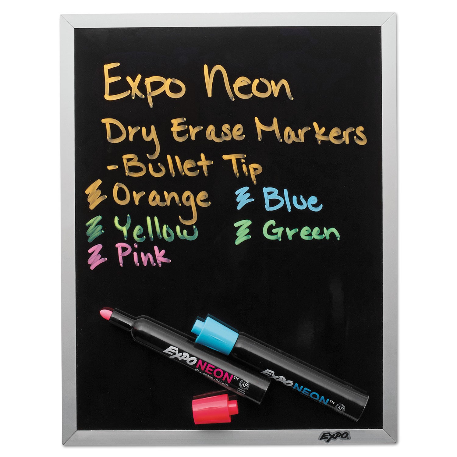 EXPO Neon Windows Dry Erase Marker, Broad Bullet Tip, Assorted Colors, 5/Pack (1752226)