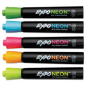 EXPO Neon Windows Dry Erase Marker, Broad Bullet Tip, Assorted Colors, 5/Pack (1752226)