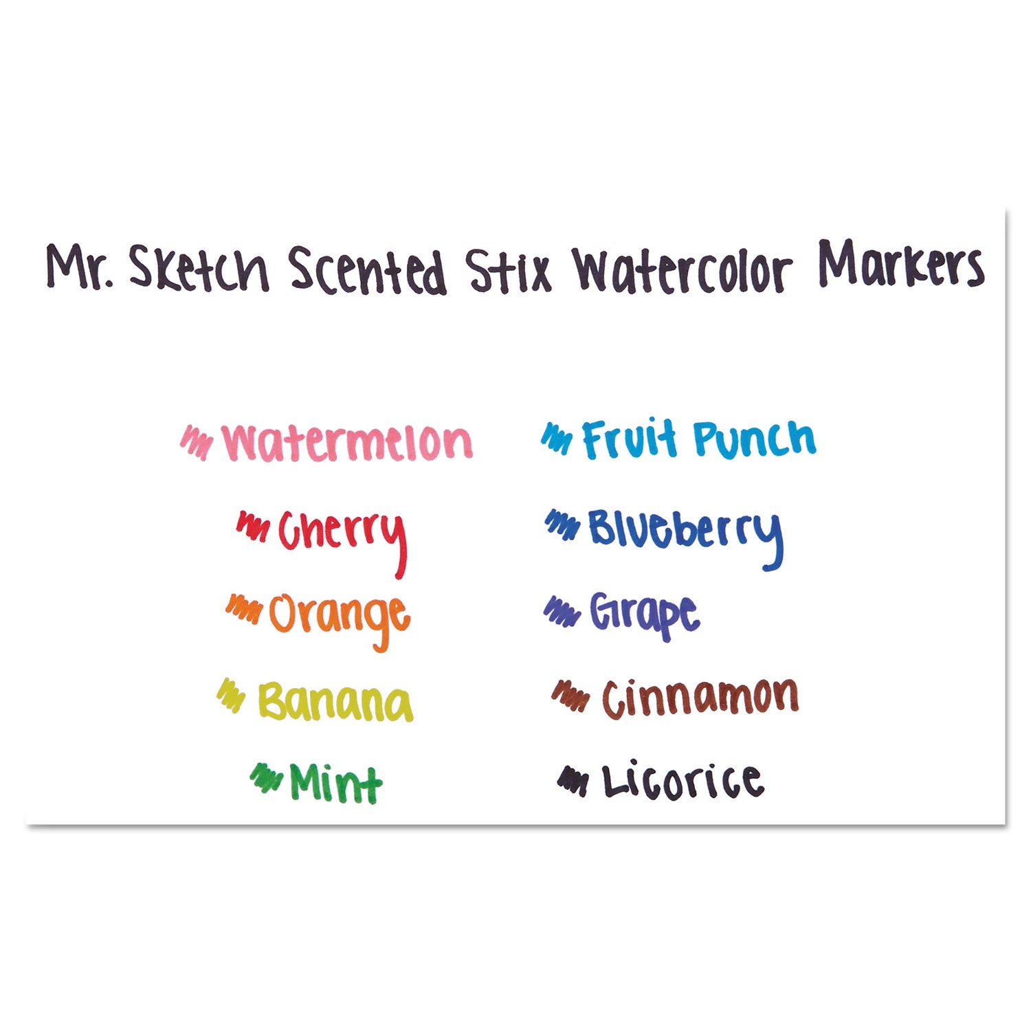Mr. Sketch Scented Stix Watercolor Marker Set, Fine Bullet Tip, Assorted Colors, 10/Set (1905313)