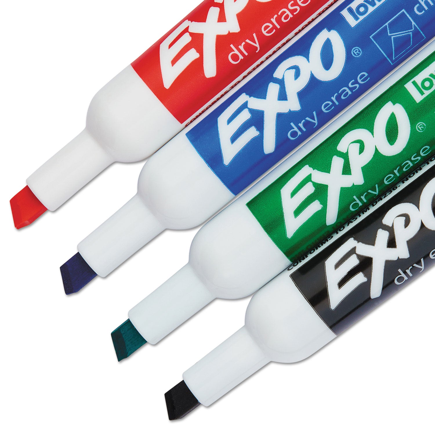 EXPO Whiteboard Caddy Set, Broad Chisel Tip, Assorted Colors, 4/Set (1785294)