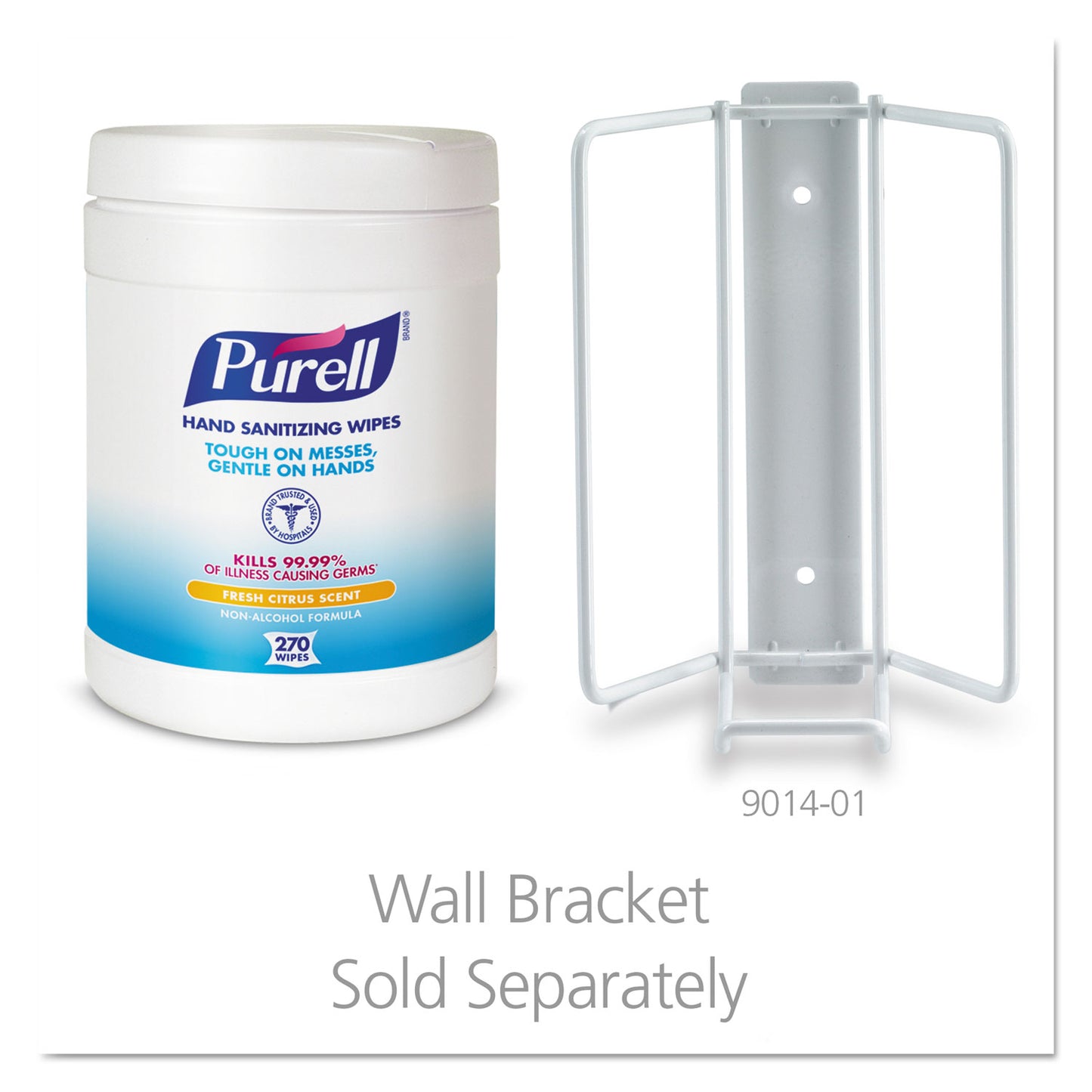 PURELL Sanitizing Hand Wipes, 6.75 x 6, Fresh Citrus, White, 270/Canister, 6 Canisters/Carton (911306CT)