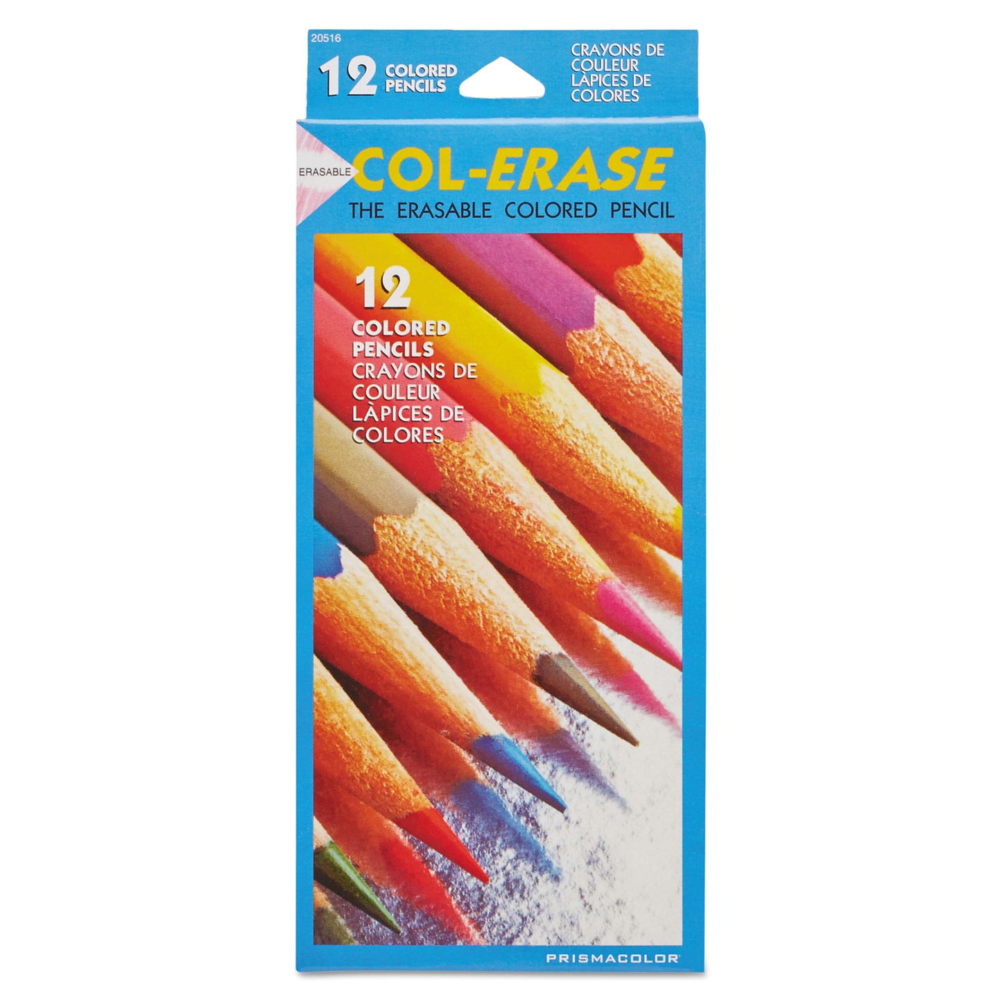 Prismacolor Col-Erase Pencil with Eraser, 0.7 mm, 2B, Assorted Lead and Barrel Colors, Dozen (20516)