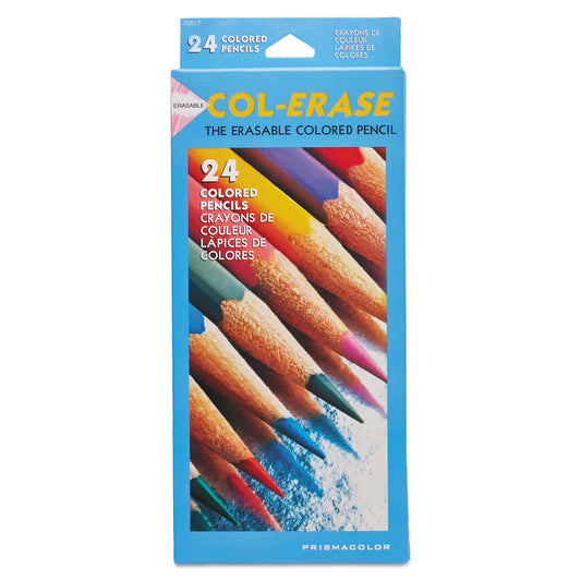 Prismacolor Col-Erase Pencil with Eraser, 0.7 mm, 2B, Assorted Lead and Barrel Colors, 24/Pack (20517)