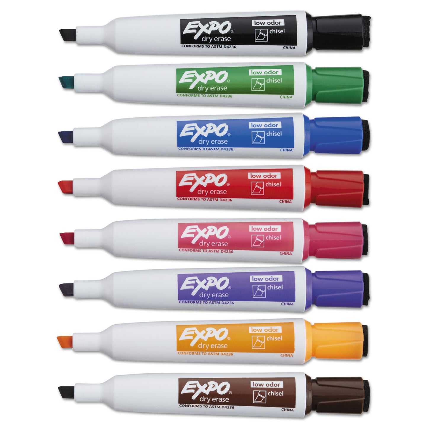 EXPO Magnetic Dry Erase Marker, Broad Chisel Tip, Assorted Colors, 8/Pack (1944741)