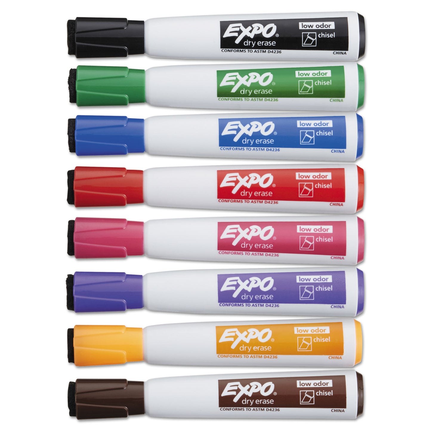 EXPO Magnetic Dry Erase Marker, Broad Chisel Tip, Assorted Colors, 8/Pack (1944741)