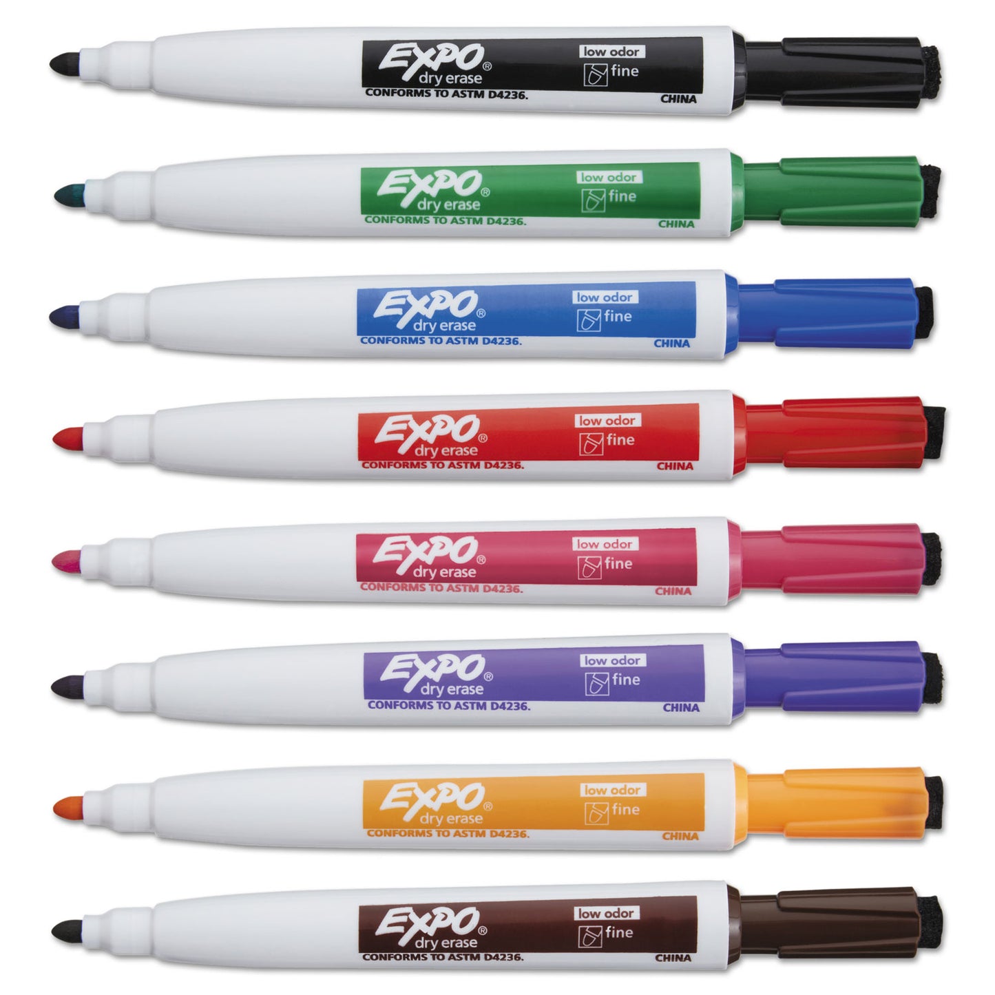 EXPO Magnetic Dry Erase Marker, Fine Bullet Tip, Assorted Colors, 8/Pack (1944748)