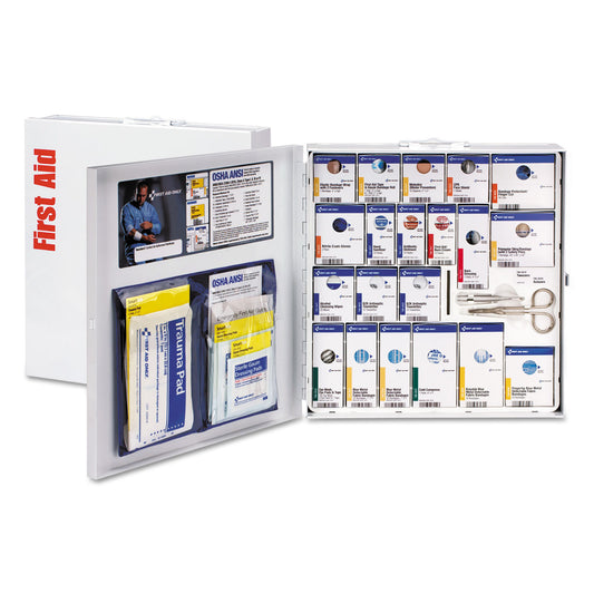 First Aid Only ANSI 2015 SmartCompliance Food Service First Aid Kit, w/o Medication, 50 People, 260 Pieces, Metal Case (746006021)