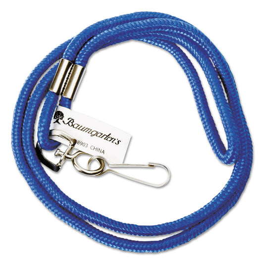 SICURIX Rope Lanyard, Metal Hook Fastener, 36" Long, Nylon, Blue (68903)