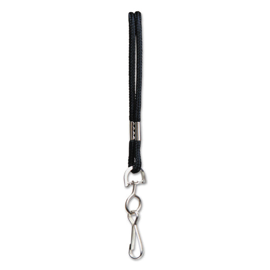 SICURIX Rope Lanyard, Metal Hook Fastener, 36" Long, Nylon, Black (68909)