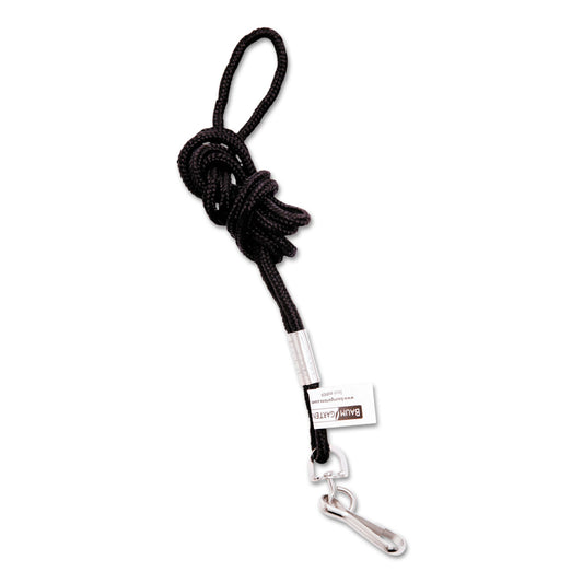 SICURIX Rope Lanyard, Metal Hook Fastener, 36" Long, Nylon, Black (68909)