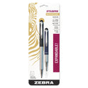 Zebra StylusPen Telescopic Ballpoint Pen/Stylus, Retractable, Medium 1 mm, Black Ink, Blue/Gray Barrel, 2/Pack (33602)