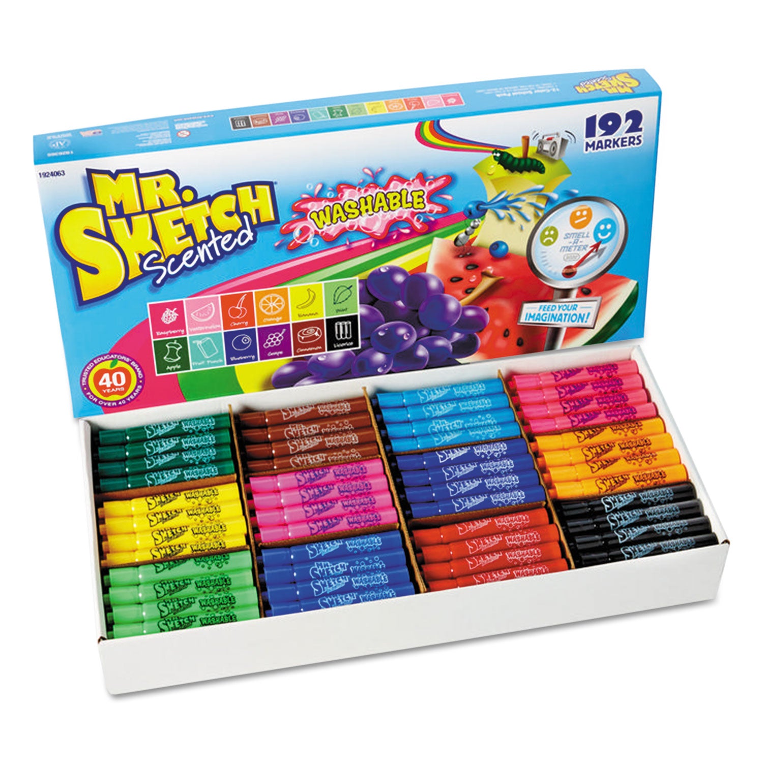 Mr. Sketch Washable Markers, Broad Chisel Tip, Assorted Colors, 192/Set (1924063)