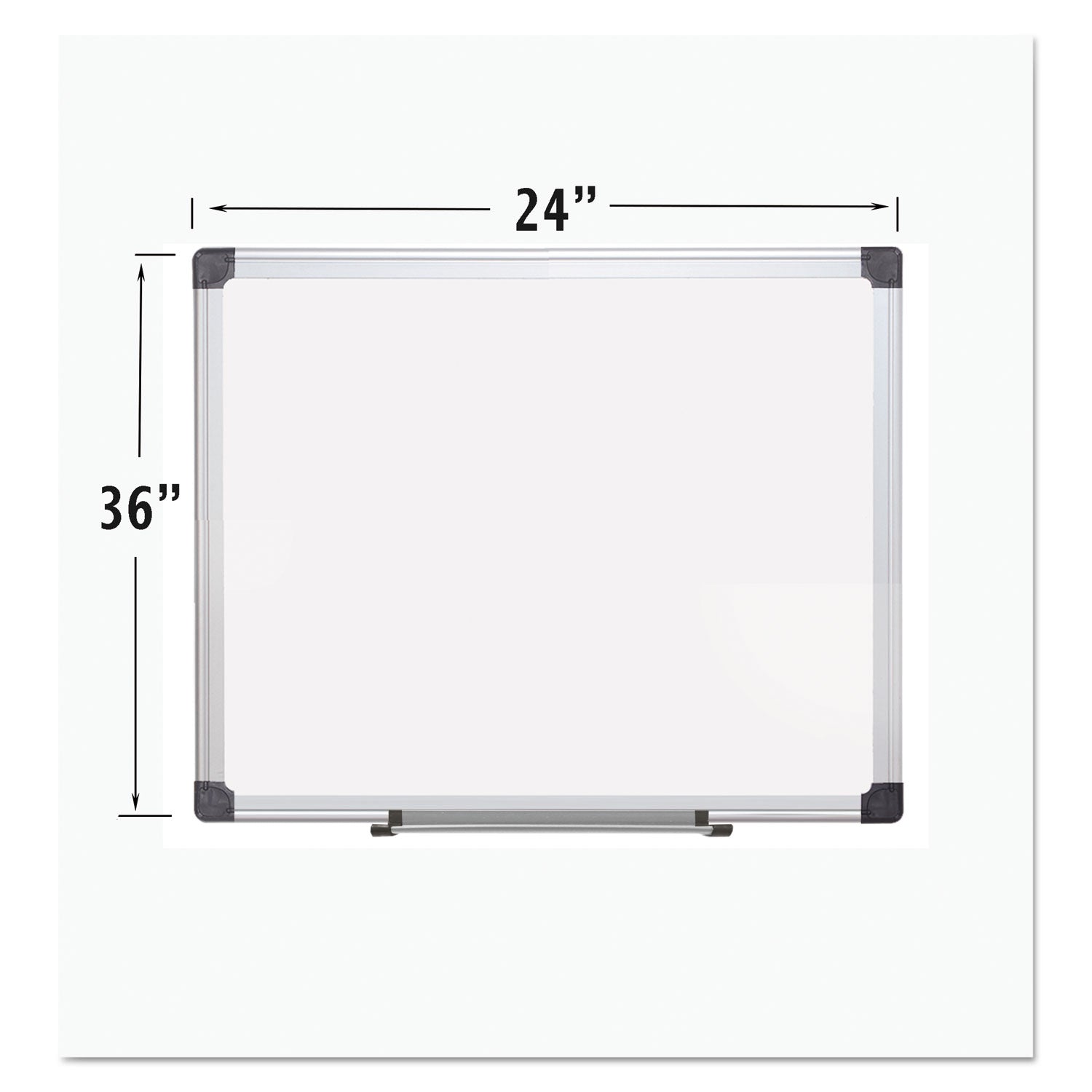 MasterVision Porcelain Value Dry Erase Board, 24 x 36, White Surface, Silver Aluminum Frame (CR0601170MV)