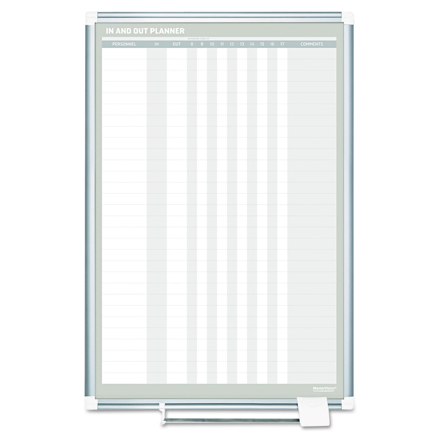 MasterVision In-Out Magnetic Dry Erase Board, 24 x 36, White Surface, Silver Aluminum Frame (GA02109830)