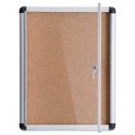 MasterVision Slim-Line Enclosed Cork Bulletin Board, One Door, 28 x 38, Tan Surface, Aluminum Frame (VT630101690)