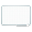 MasterVision Gridded Magnetic Steel Dry Erase Planning Board with Accessories, 1 x 2 Grid, 36 x 24, White Surface, Silver Aluminum Frame (MA0392830A)