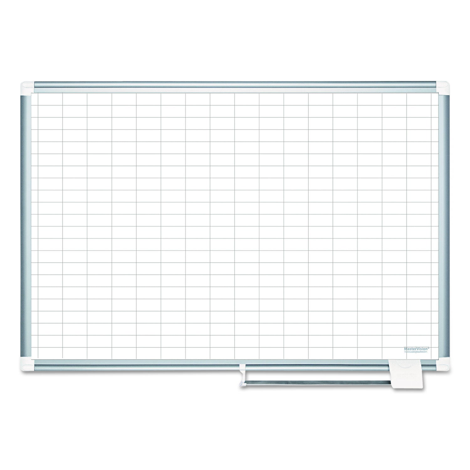 MasterVision Gridded Magnetic Steel Dry Erase Planning Board with Accessories, 1 x 2 Grid, 36 x 24, White Surface, Silver Aluminum Frame (MA0392830A)