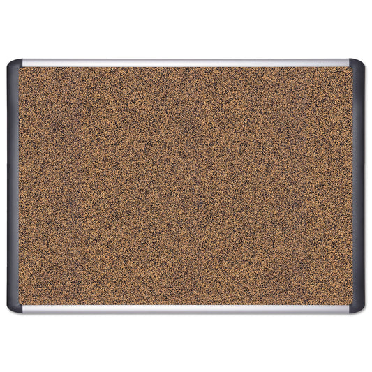 MasterVision Tech Cork Board, 36 x 24, Tan Surface, Silver/Black Aluminum Frame (MVI030501)