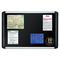 MasterVision Soft-touch Bulletin Board, 48 x 36, Black Fabric Surface, Aluminum/Black Aluminum Frame (MVI050301)