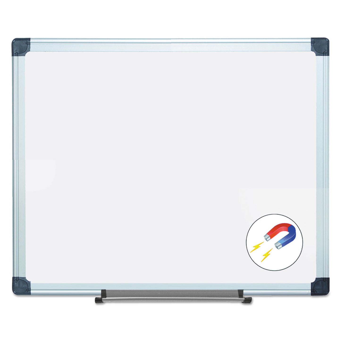 MasterVision Value Lacquered Steel Magnetic Dry Erase Board, 24 x 36, White Surface, Silver Aluminum Frame (MA0307170)