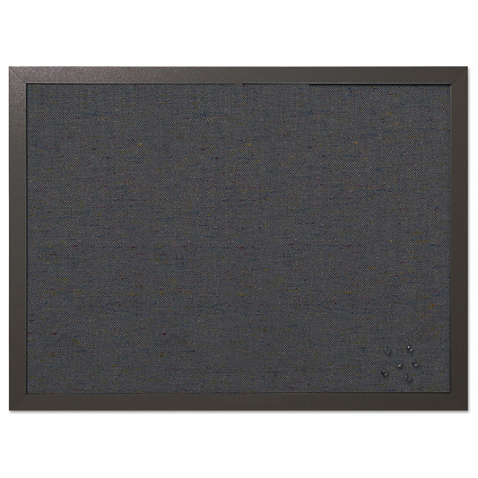 MasterVision Designer Fabric Bulletin Board, 24 x 18, Black Surface, Black MDF Wood Frame (FB0471168)