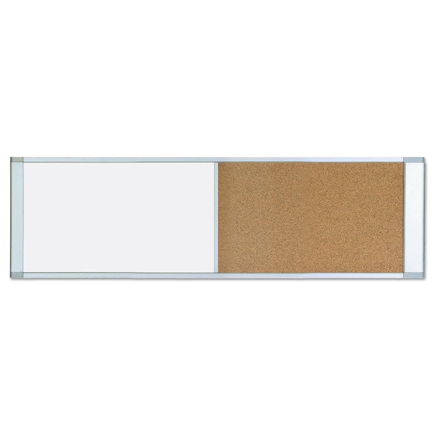 MasterVision Combo Cubicle Workstation Dry Erase/Cork Board, 48 x 18, Tan/White Surface, Aluminum Frame (XA42003700)